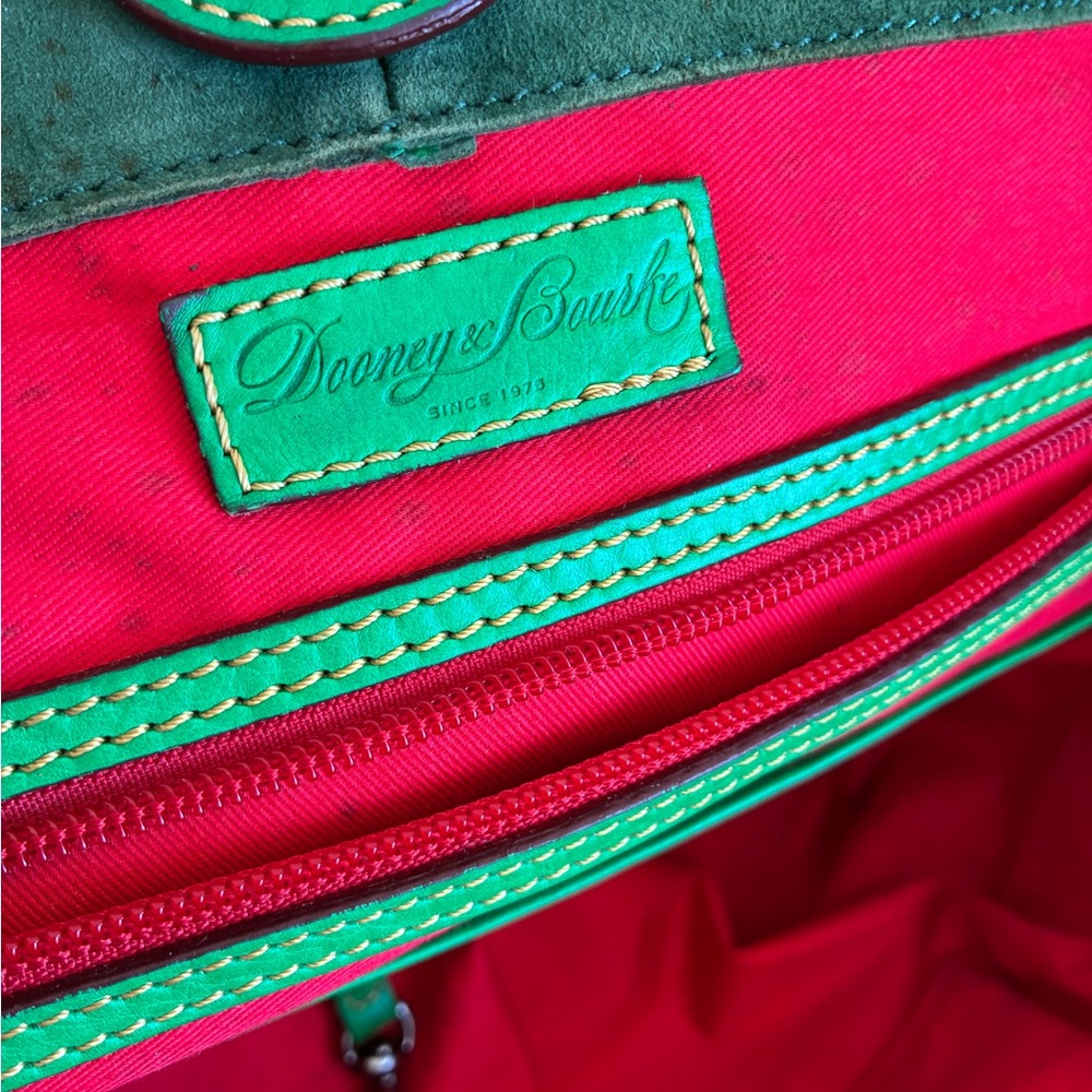 Dooney and Bourke Green Italian Leather Florentine Russel Tote - Picture 5 of 16